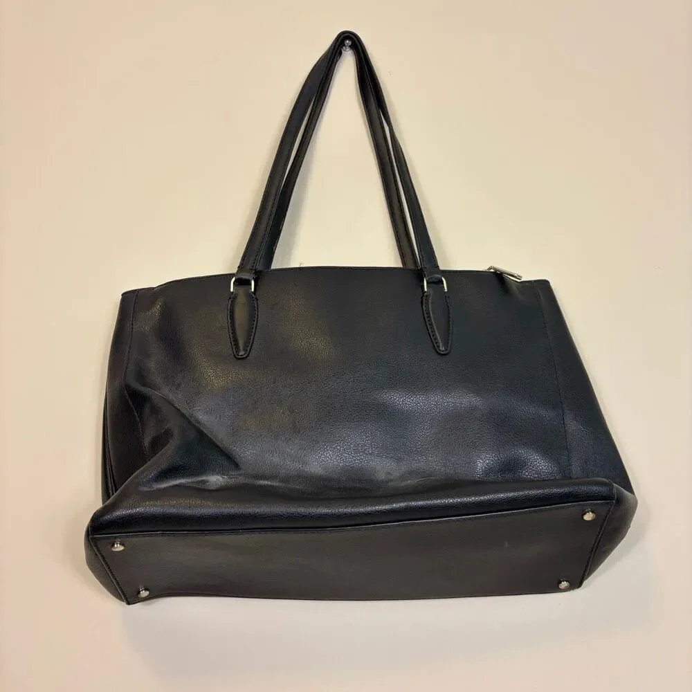 Kate Spade Black Leather Large Shoulder Tote Bag Purse